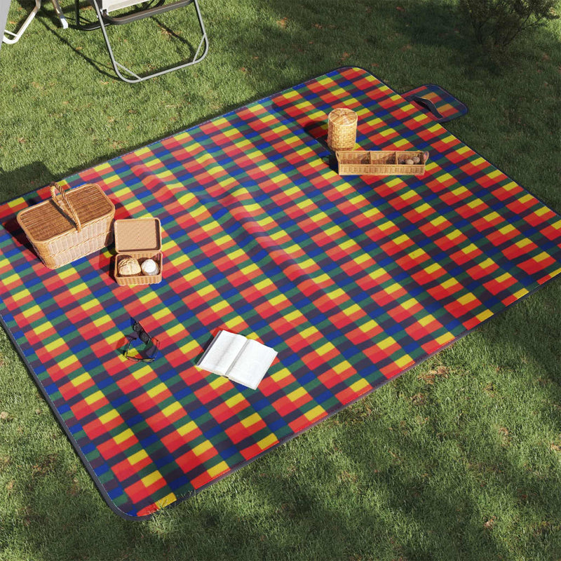 Load image into Gallery viewer, Vidaxl picknickkleed opvouwbaar geruit 200x150 cm fluweel meerkleurig