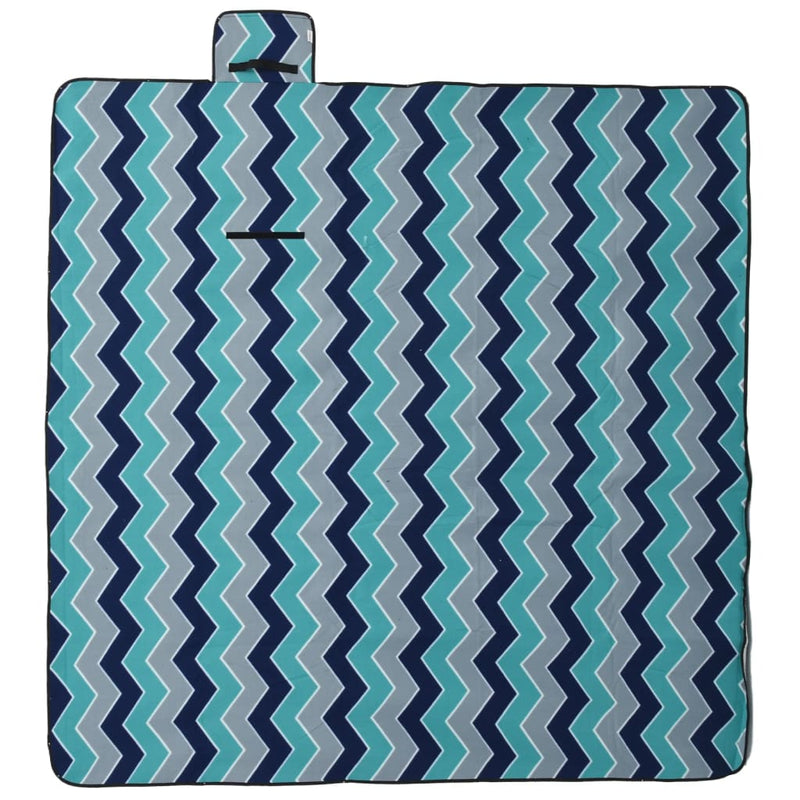 Load image into Gallery viewer, Vidaxl picknickkleed opvouwbaar golven 200x200 cm fluweel blauw