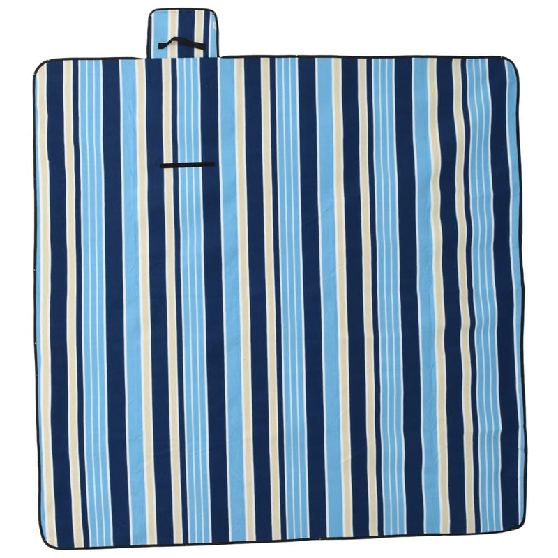 Load image into Gallery viewer, Vidaxl picknickkleed opvouwbaar gestreept 200x200 cm fluweel blauw wit