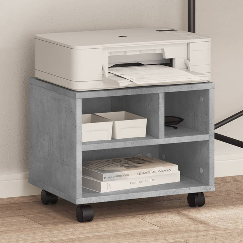 Load image into Gallery viewer, Vidaxl printerkastje met wielen 41x32x34,5 cm betongrijs
