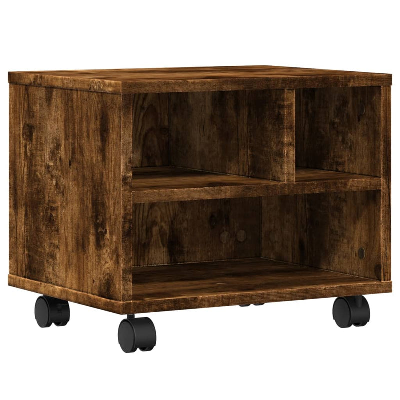 Load image into Gallery viewer, Vidaxl printerkastje met wielen 41x32x34,5 cm gerookt eikenkleurig