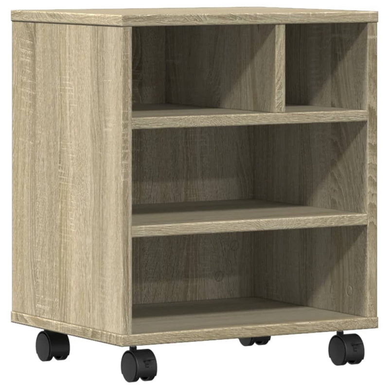 Load image into Gallery viewer, Vidaxl printerkastje met wielen 41x32x48 cm sonoma eikenkleurig