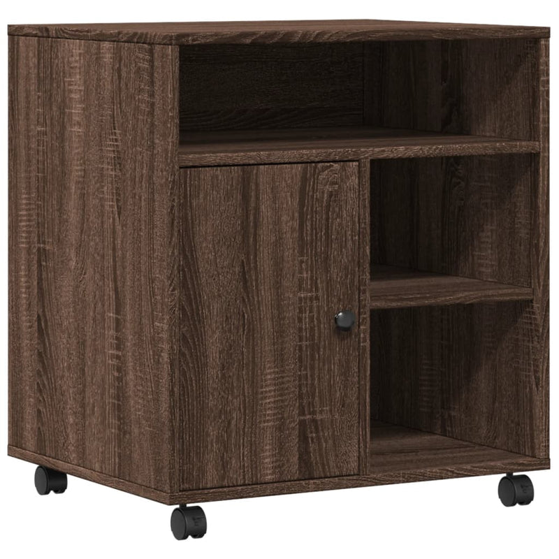 Load image into Gallery viewer, Vidaxl printerkastje met wielen 60x50x67 cm bruin eikenkleurig