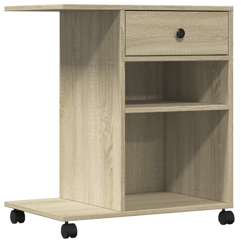 Afbeelding laden in galerijviewer, Vidaxl printerkastje met wielen 60x40x68,5 cm sonoma eikenkleurig