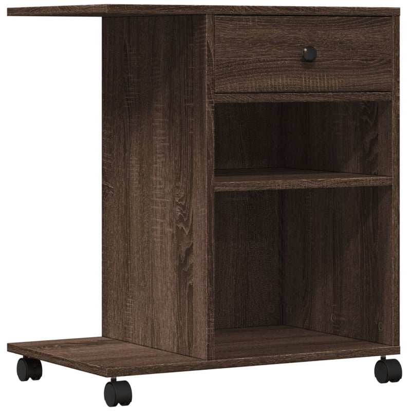 Load image into Gallery viewer, Vidaxl printerkastje met wielen 60x40x68,5 cm bruin eikenkleurig