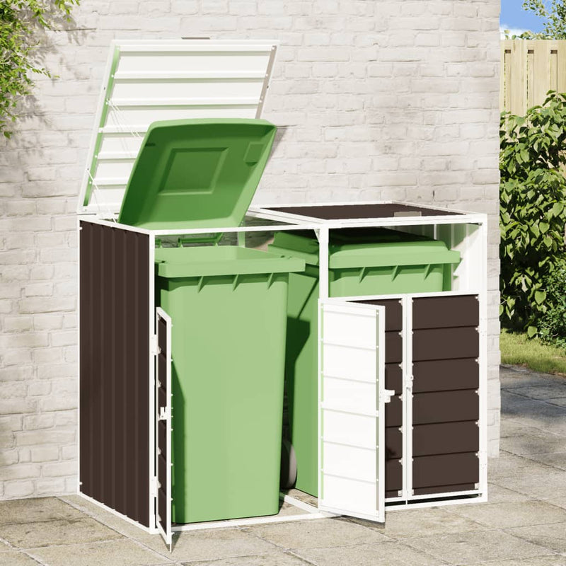 Load image into Gallery viewer, Vidaxl containerberging voor 2 containers 144x81x113 cm staal bruin