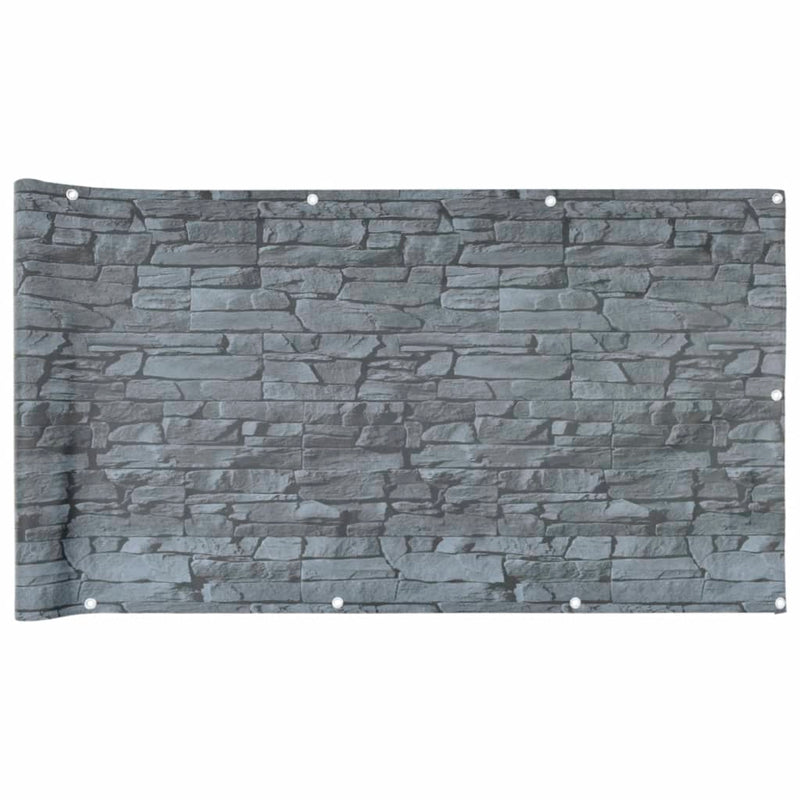 Load image into Gallery viewer, Vidaxl balkonscherm steenpatroon 300x90 cm pvc grijs