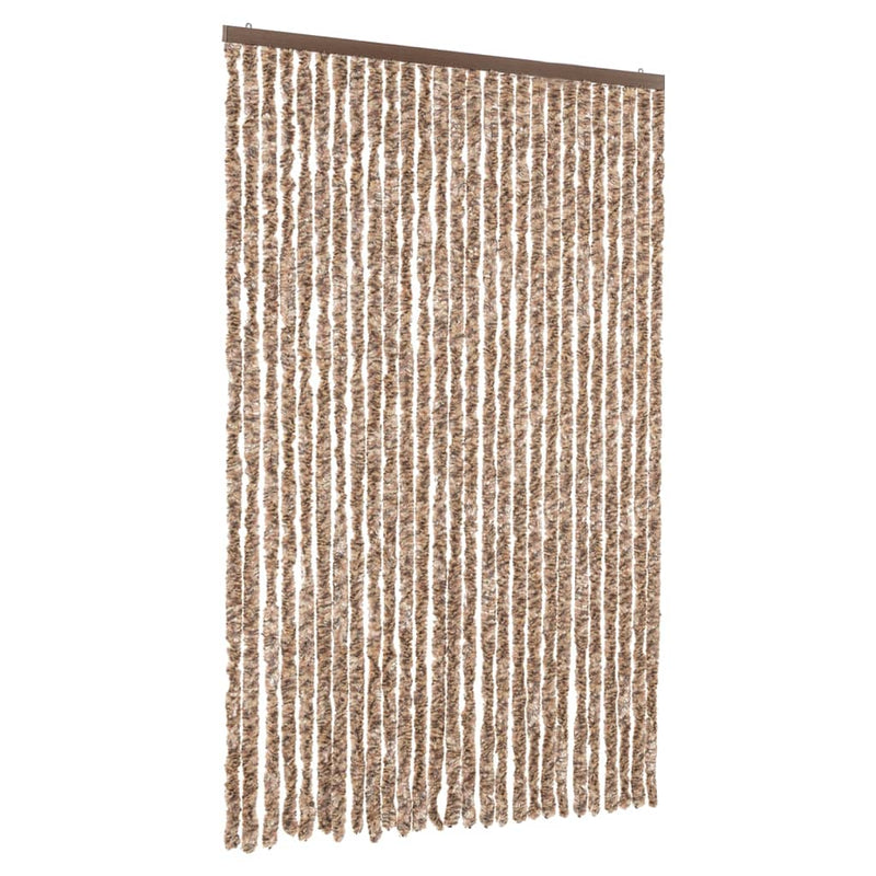 Load image into Gallery viewer, Vidaxl vliegengordijn 118x220 cm chenille beige en donkerbruin