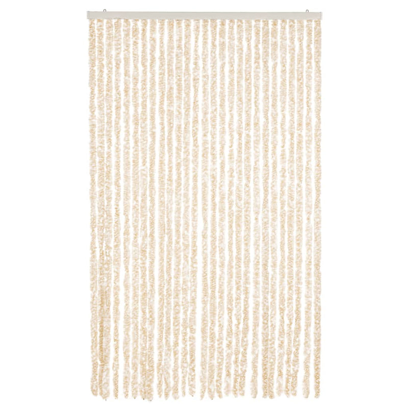 Load image into Gallery viewer, Vidaxl vliegengordijn 118x220 cm chenille beige en wit