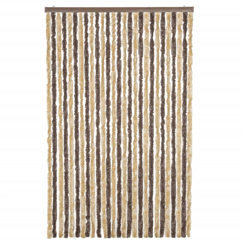 Load image into Gallery viewer, Vidaxl vliegengordijn 118x220 cm chenille donkerbruin en beige