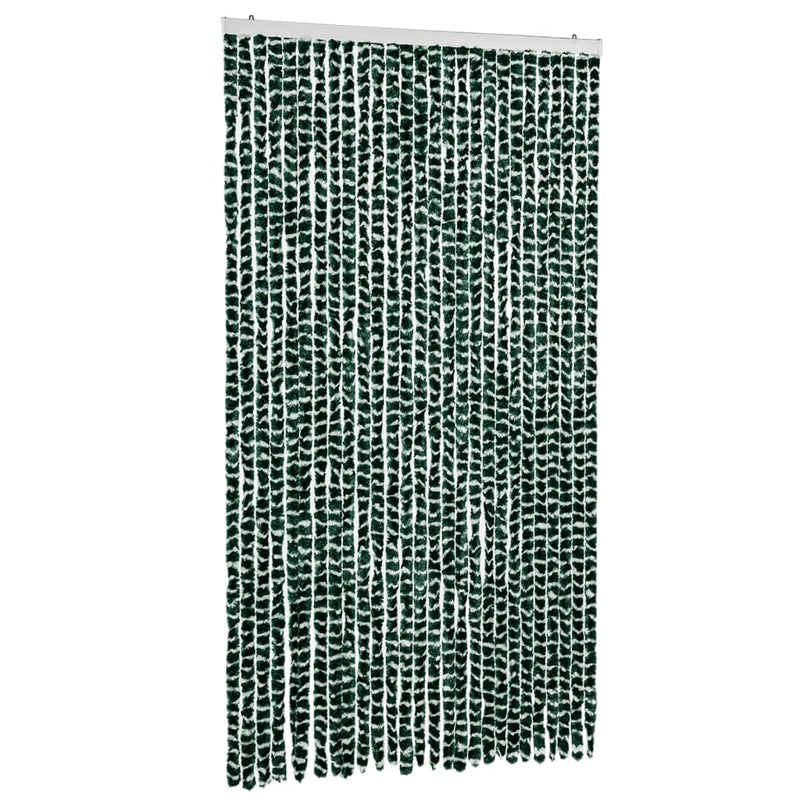 Load image into Gallery viewer, Vidaxl vliegengordijn 118x220 cm chenille groen en wit