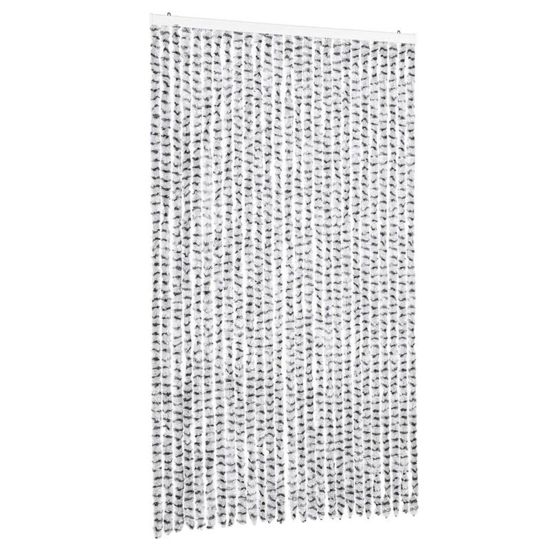 Load image into Gallery viewer, Vidaxl vliegengordijn 118x220 cm chenille lichtgrijs en donkergrijs