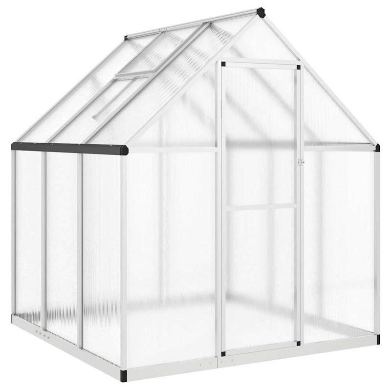 Load image into Gallery viewer, Vidaxl tuinkas met basisframe 169x169x195 cm aluminium zilverkleurig