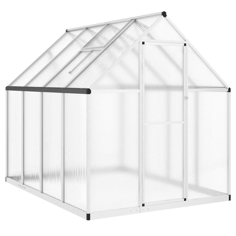 Load image into Gallery viewer, VidaXL Tuinkas met basisframe 224x169x195 cm aluminium zilverkleurig