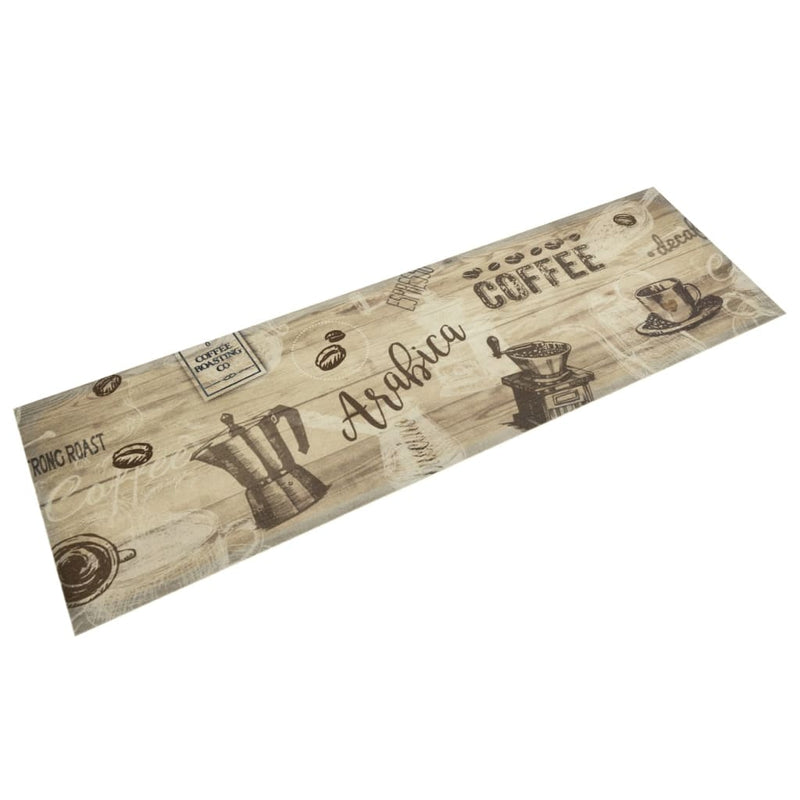 Load image into Gallery viewer, Vidaxl keukenmat wasbaar koffieprint 45x150 cm fluweel bruin