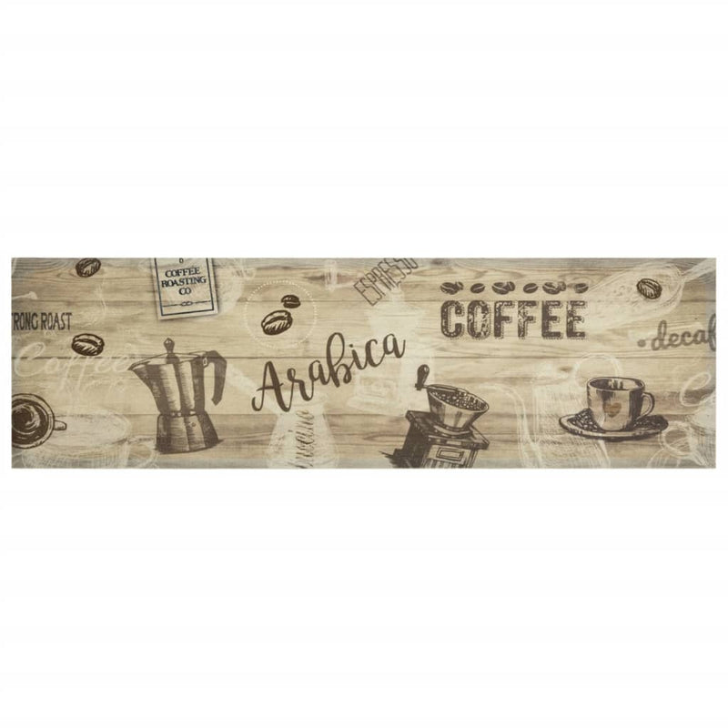 Load image into Gallery viewer, Vidaxl keukenmat wasbaar koffieprint 45x150 cm fluweel bruin