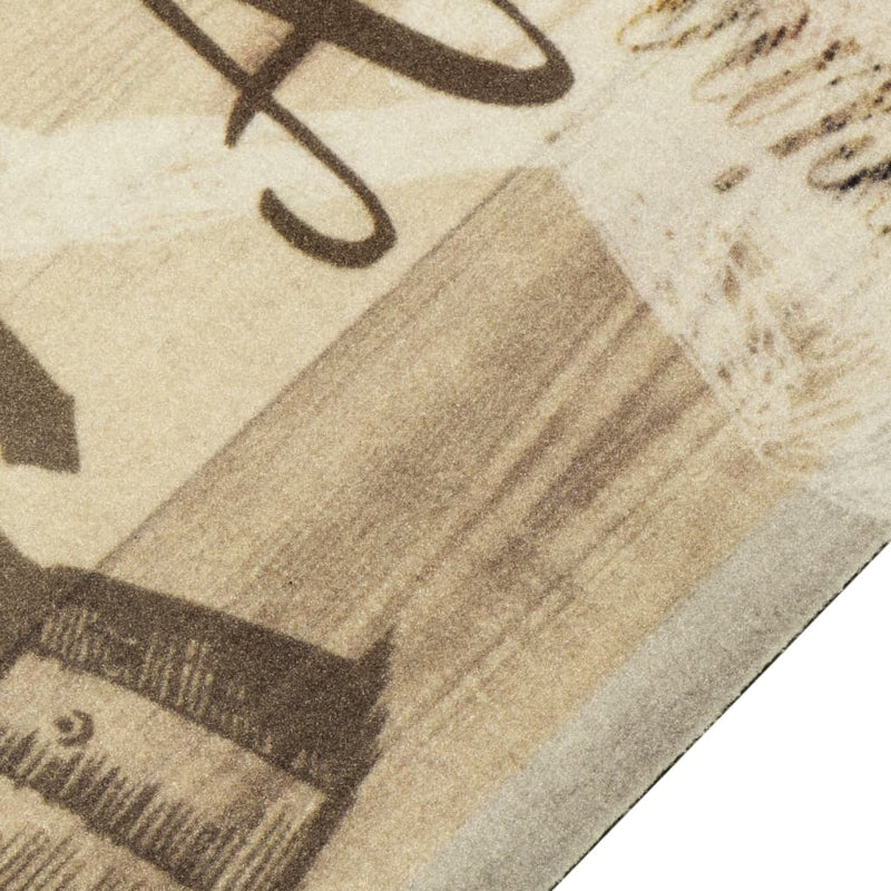 Load image into Gallery viewer, Vidaxl keukenmat wasbaar koffieprint 45x150 cm fluweel bruin