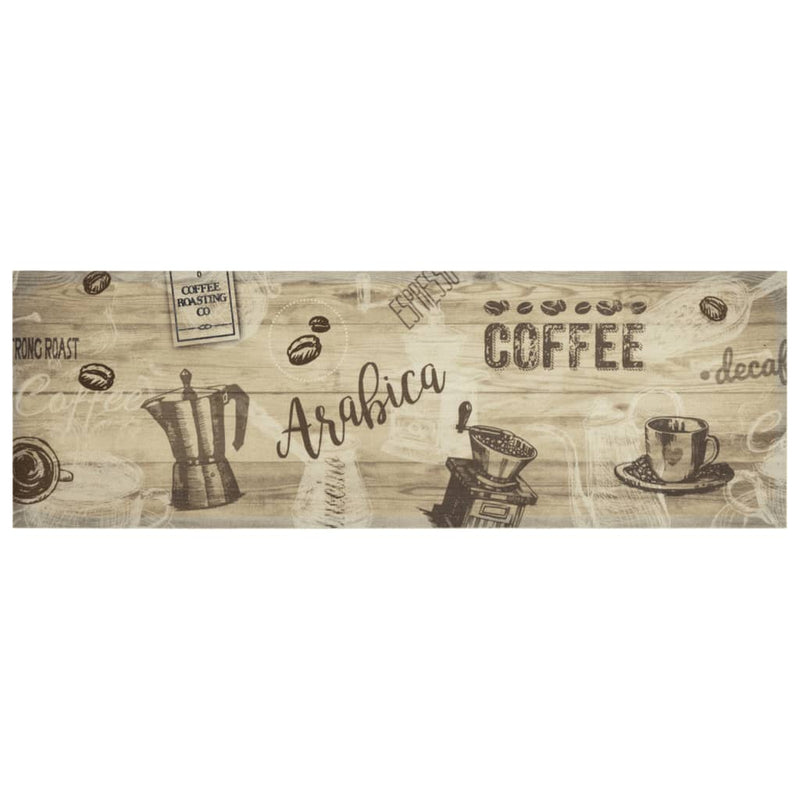 Load image into Gallery viewer, Vidaxl keukenmat wasbaar koffieprint 60x180 cm fluweel bruin