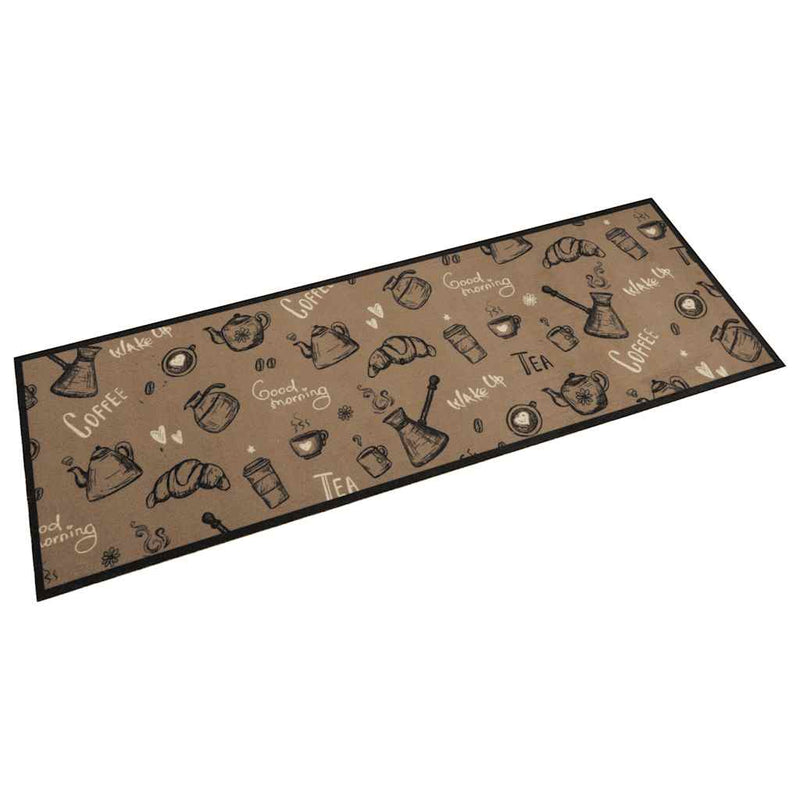Cargue la imagen en el visor de la galería, Vidaxl keukenmat wasbaar ochtendprint 60x180 cm fluweel bruin
