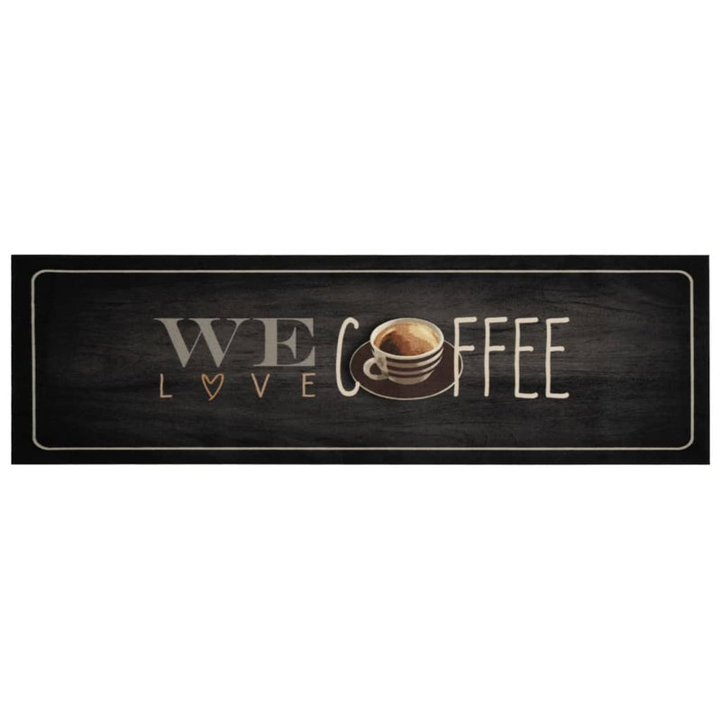 Load image into Gallery viewer, Vidaxl keukenmat wasbaar koffietekst 45x150 cm fluweel