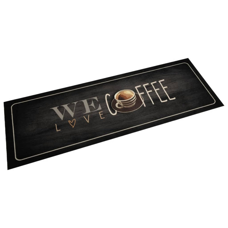 Load image into Gallery viewer, Vidaxl keukenmat wasbaar koffietekst 60x180 cm fluweel