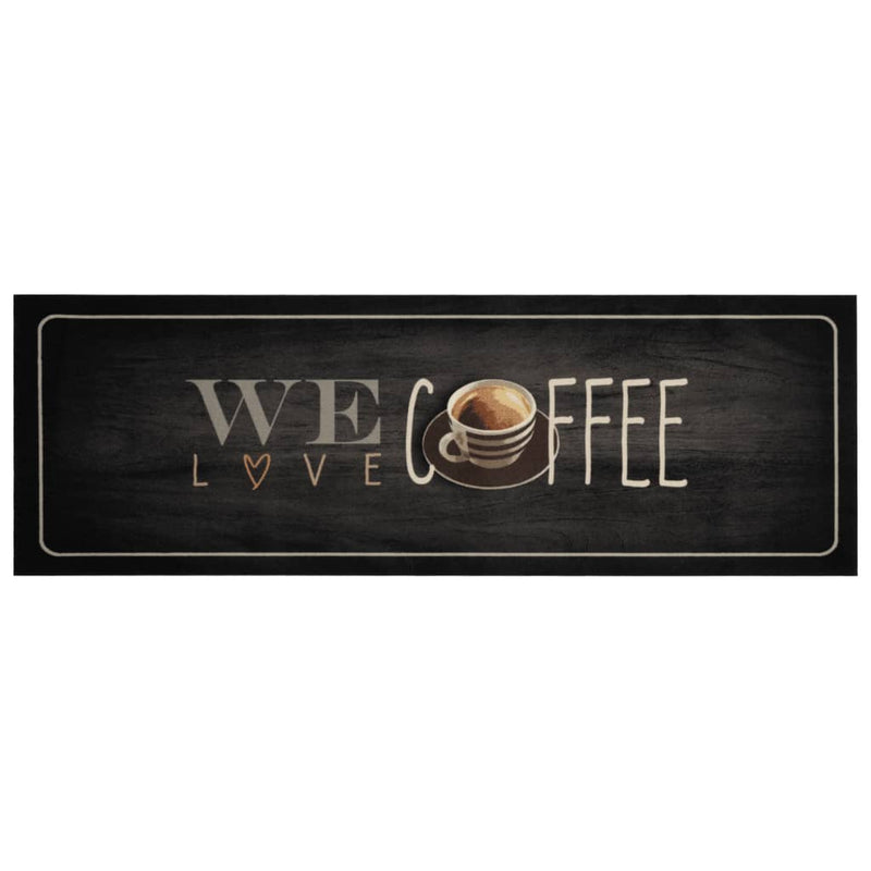 Load image into Gallery viewer, Vidaxl keukenmat wasbaar koffietekst 60x180 cm fluweel