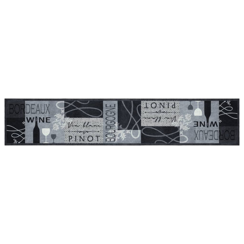 Load image into Gallery viewer, Vidaxl keukenmat wasbaar wijnprint 60x300 cm fluweel grijs