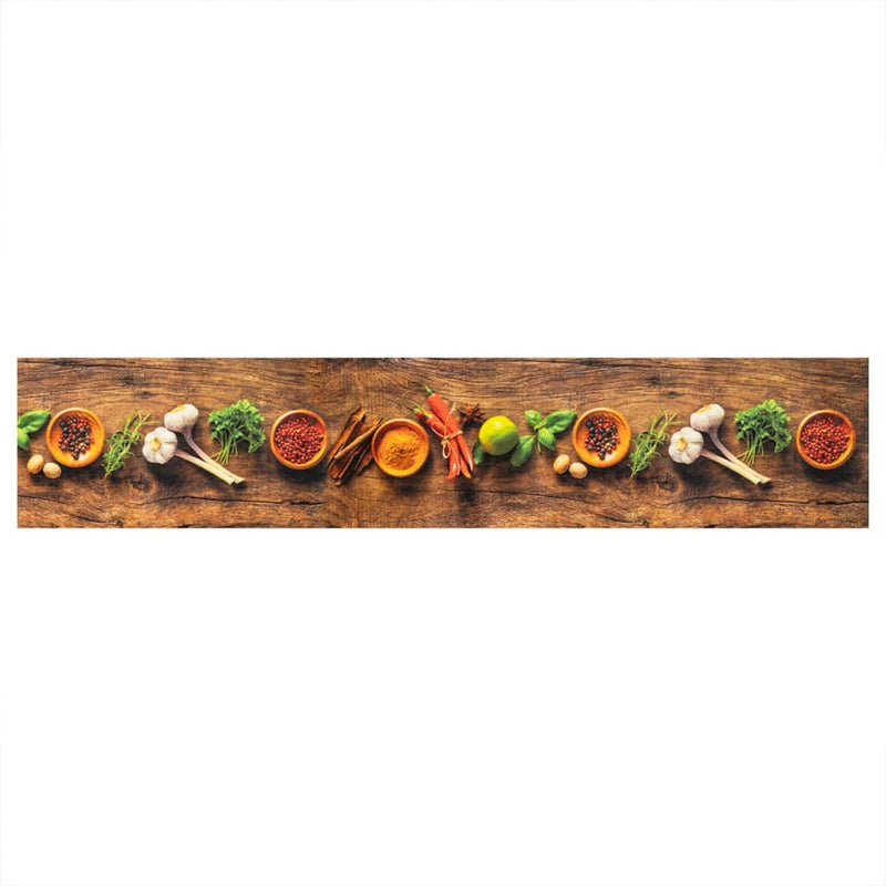 Load image into Gallery viewer, Vidaxl keukenmat wasbaar kruidenprint 60x300 cm fluweel
