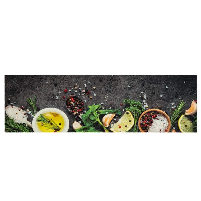 Load image into Gallery viewer, Vidaxl keukenmat wasbaar kruidenprint 45x150 cm fluweel