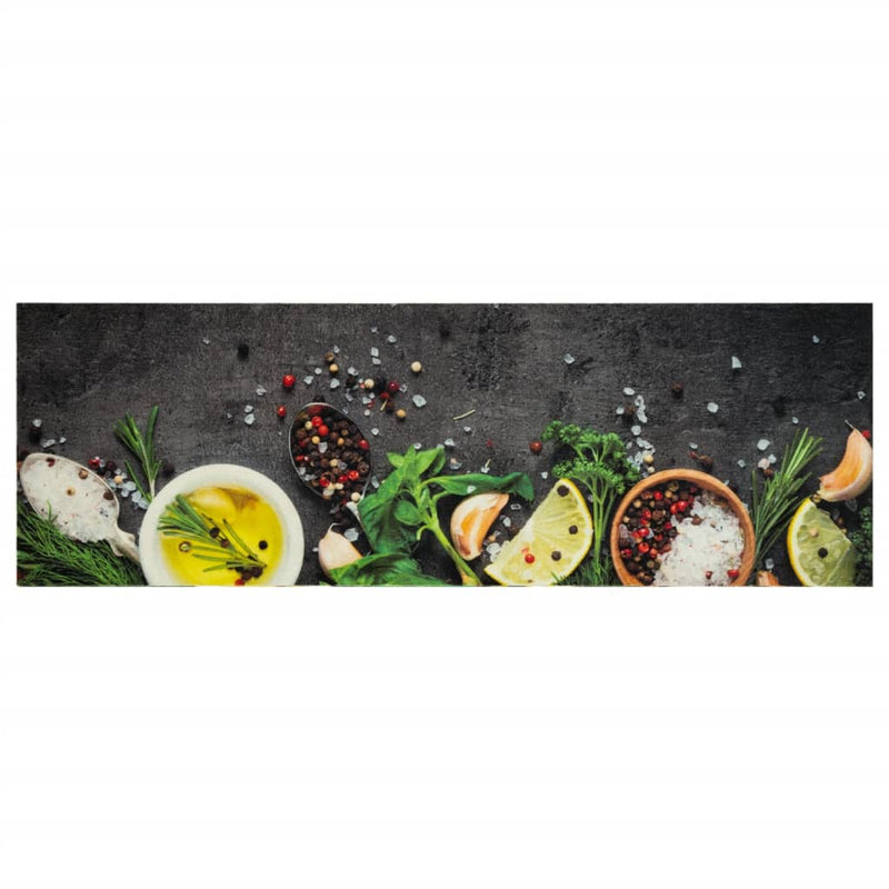 Load image into Gallery viewer, Vidaxl keukenmat wasbaar kruidenprint 60x180 cm fluweel