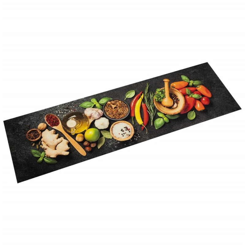 Load image into Gallery viewer, Vidaxl keukenmat wasbaar kruidenprint 45x150 cm fluweel