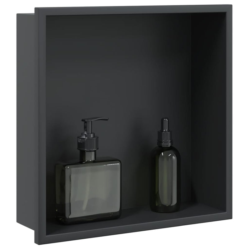 Load image into Gallery viewer, Vidaxl douchenis 32x32x9 cm roestvrijstaal matzwart