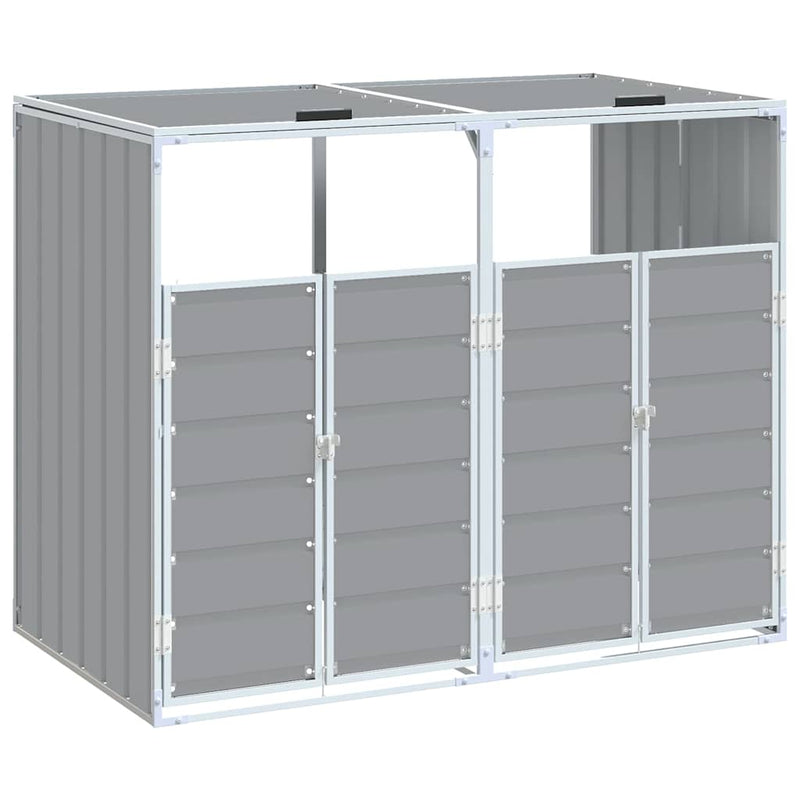 Load image into Gallery viewer, Vidaxl containerberging voor 2 containers 144x81x113 cm staal grijs