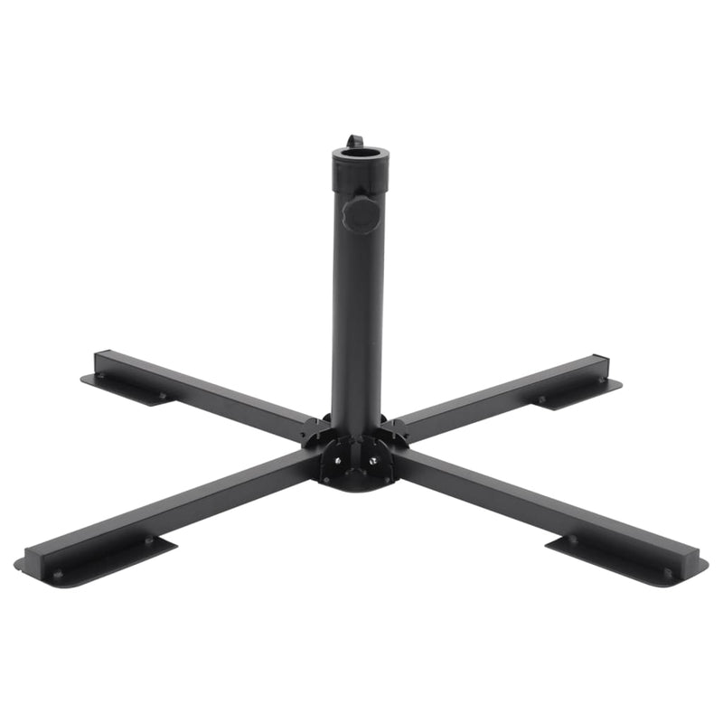 Load image into Gallery viewer, Vidaxl parasolvoet inklapbaar voor ø38 48 mm stok staal glanzend zwart