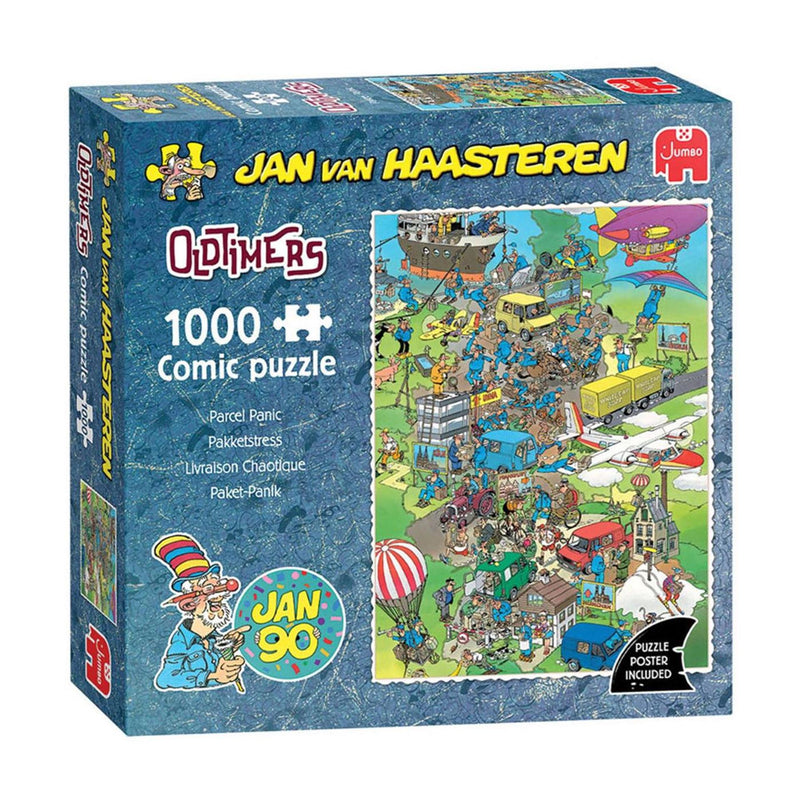 Laden Sie das Bild in Galerie -Viewer, Jumbo jan van haasteren puzzel oldtimers parcel panic 1000 stukjes