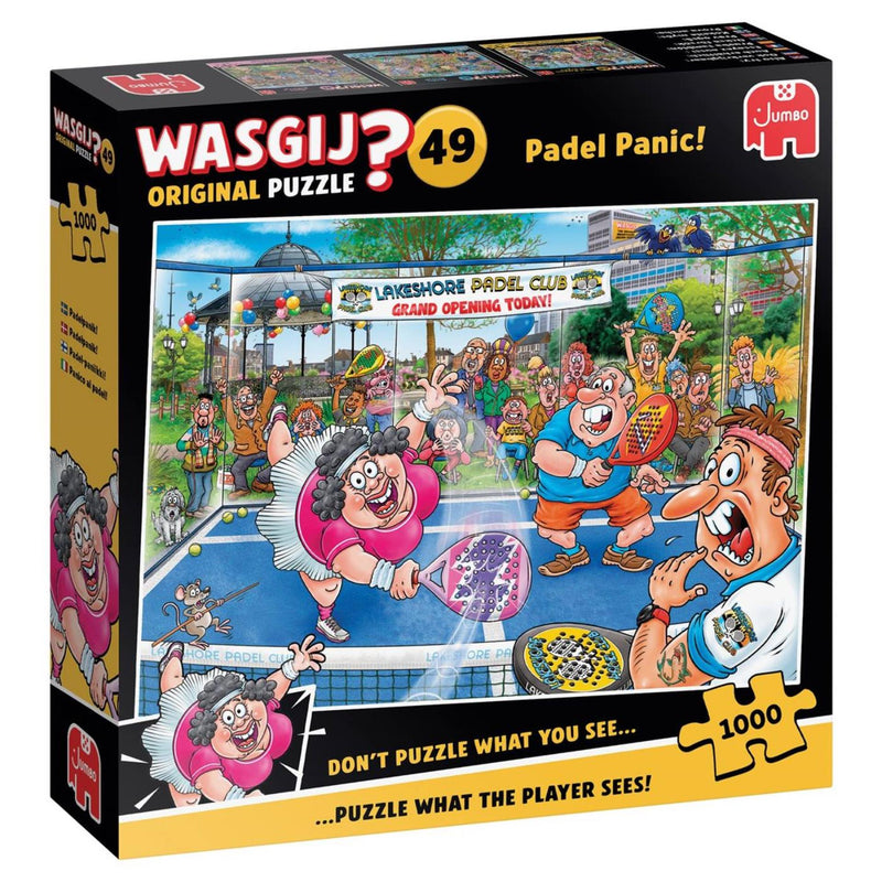 Afbeelding laden in galerijviewer, Jumbo wasgij original 49 - paniek op de padelbaan! - 1000 stukjes