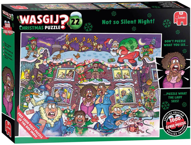 Afbeelding laden in galerijviewer, Jumbo wasgij christmas 22 - niet zo’n stille nacht! - 2x1000 stukjes