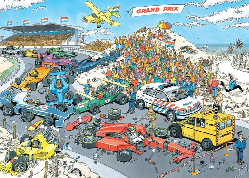 Chargez l'image dans la visionneuse de la galerie, Jumbo jan van haasteren puzzel dutch grand prix - nog één rondje zandvoort 1000 stukjes