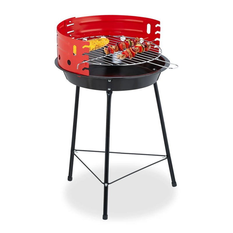 Afbeelding laden in galerijviewer, Bbq barbecue 33x32x55 cm zwart rood