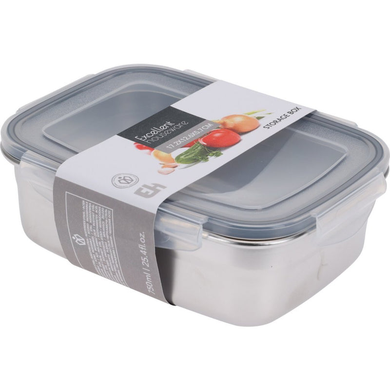 Laden Sie das Bild in Galerie -Viewer, Excellent houseware voorraaddoos 750 ml rvs grijs