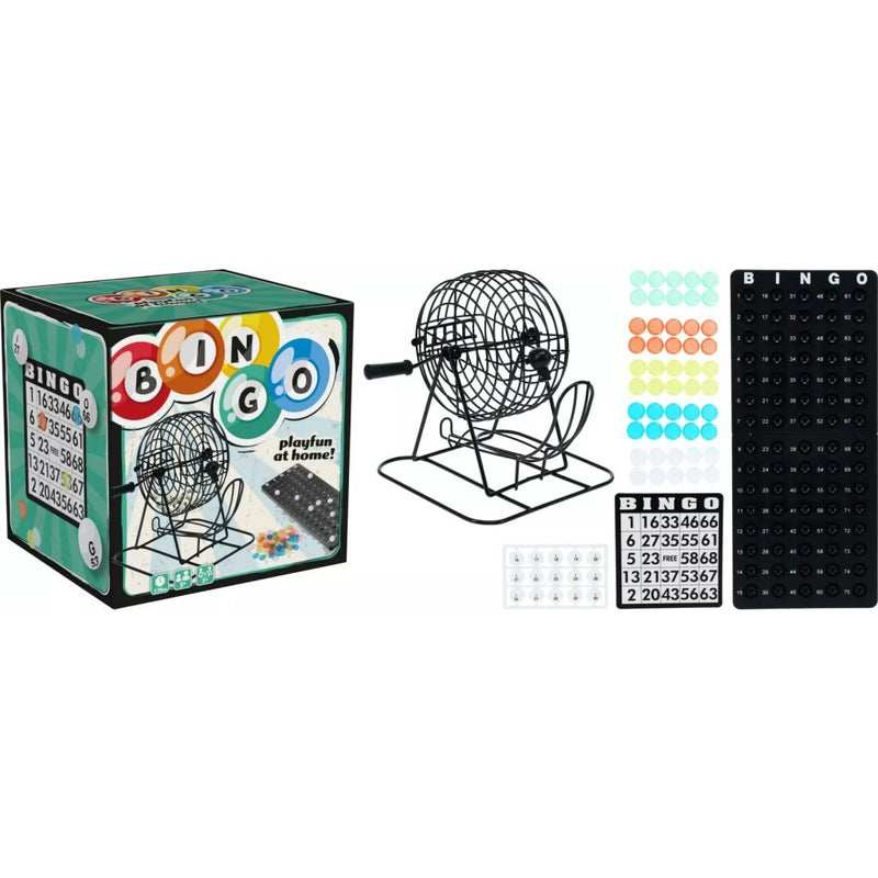ギャラリービューアに画像をロードする, Zwarte bingomolen met speelbord bingokaarten en fiches