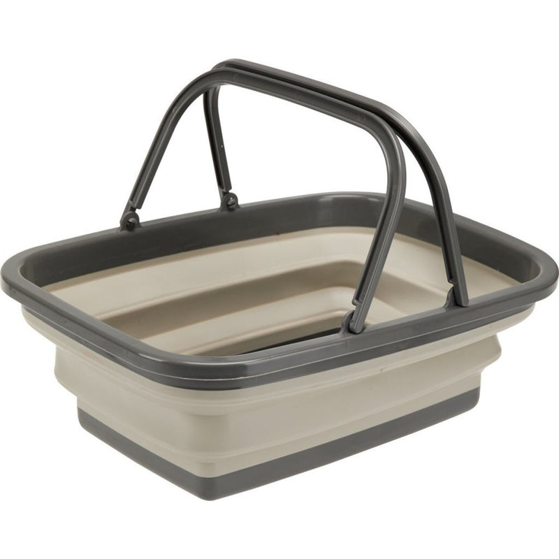 Afbeelding laden in galerijviewer, Excellent houseware opvouwbare boodschappenmand 30l 38x28x15 cm beige grijs