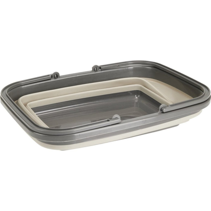 Afbeelding laden in galerijviewer, Excellent houseware opvouwbare boodschappenmand 30l 38x28x15 cm beige grijs