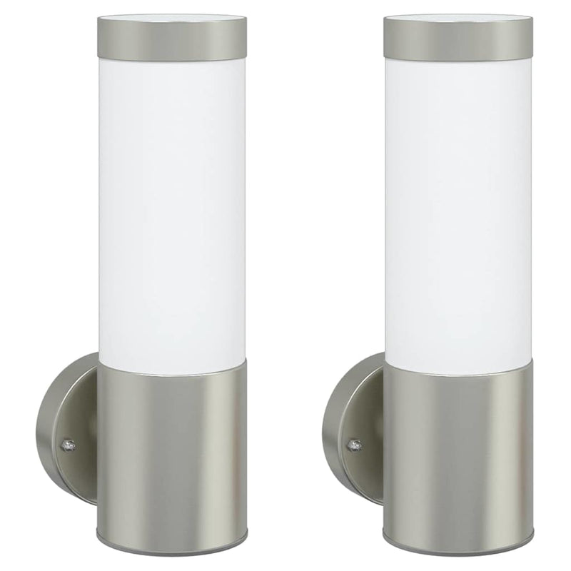 Chargez l'image dans la visionneuse de la galerie, Vidaxl buiten wandlamp 2 pcs zilver 12 x 8,5 x 27 cm