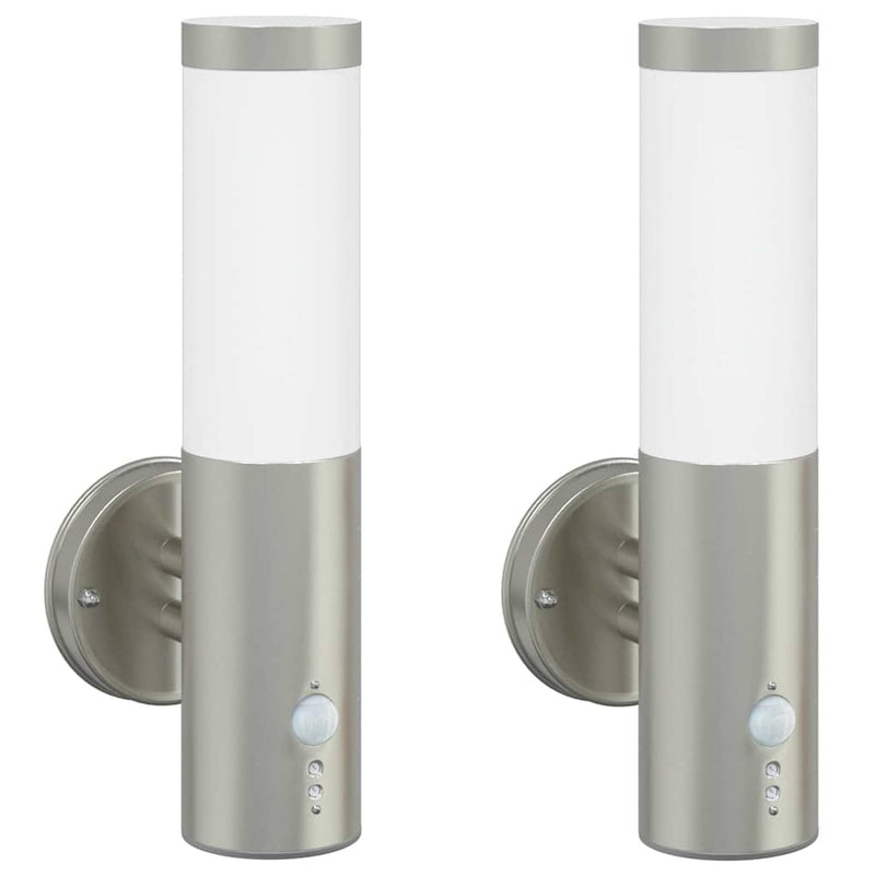 Chargez l'image dans la visionneuse de la galerie, Vidaxl buiten wandlamp 2 pcs zilver 15 x 7,5 x 33 cm