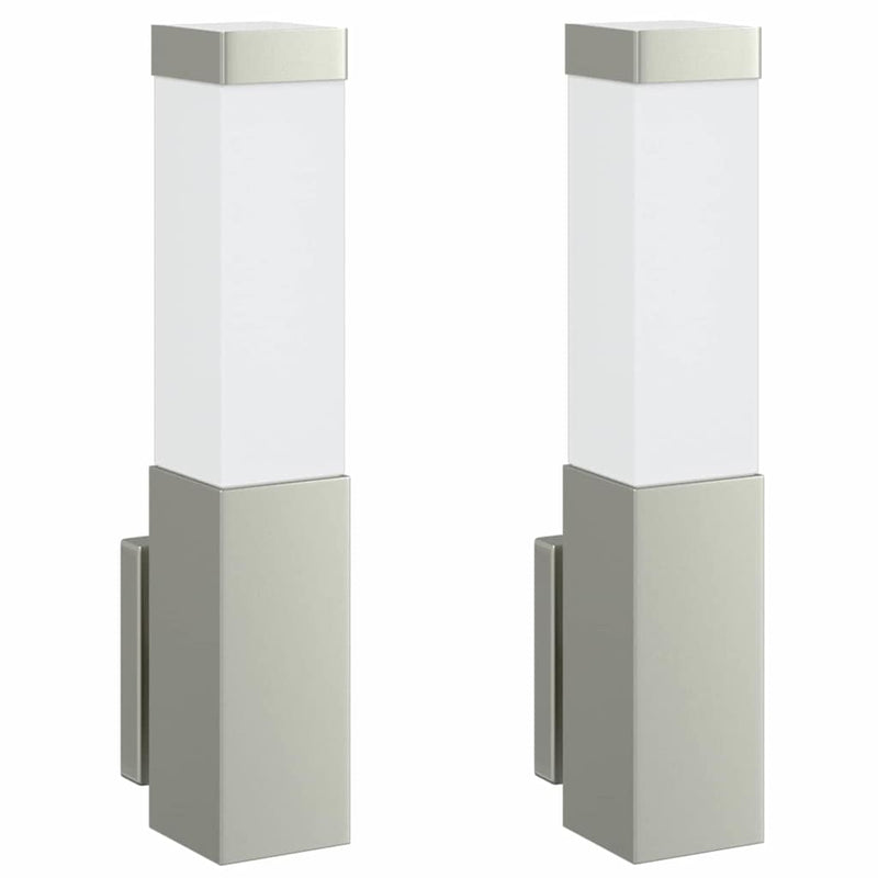 Chargez l'image dans la visionneuse de la galerie, Vidaxl buiten wandlamp 2 pcs zilver 10.5 x 6 x 33 cm