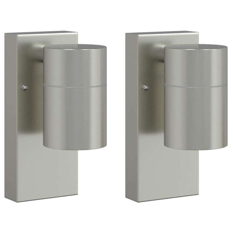Chargez l'image dans la visionneuse de la galerie, Vidaxl buiten wandlamp 2 pcs zilver 6,5 x 10,5 x 16 cm rvs en glas