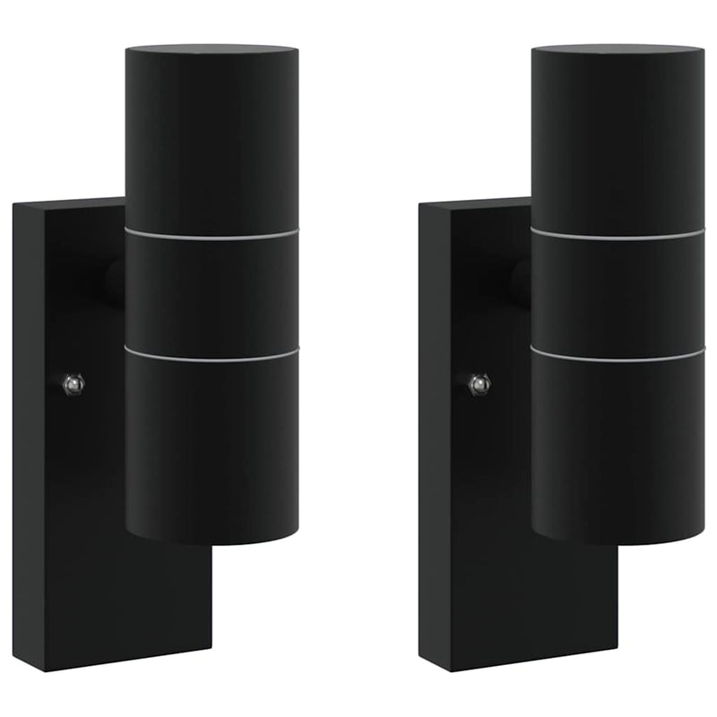 Afbeelding laden in galerijviewer, Vidaxl buiten wandlamp 2 pcs zwart 7 x 10 x 22 cm rvs en glas