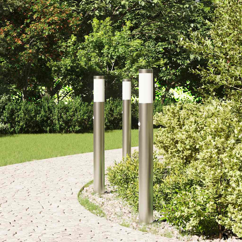 ギャラリービューアに画像をロードする, Vidaxl bolderverlichting met sensor 3 stuks 80 cm rvs ip44