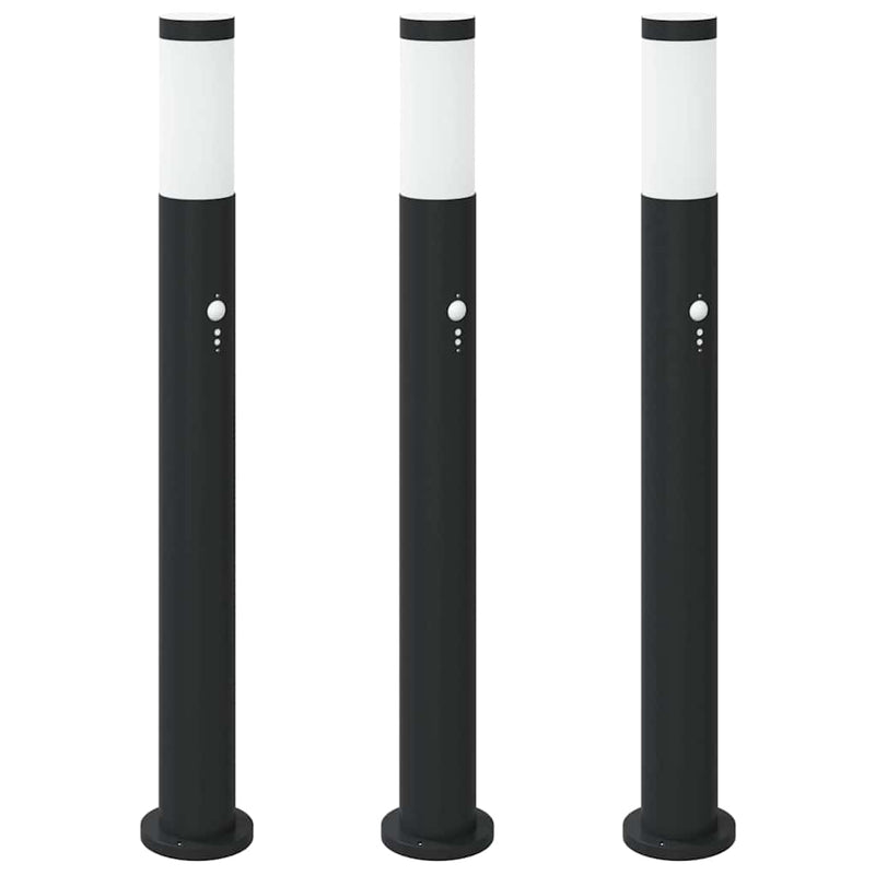 Chargez l'image dans la visionneuse de la galerie, Vidaxl bolderverlichting met sensor 3 stuks 80 cm rvs ip44